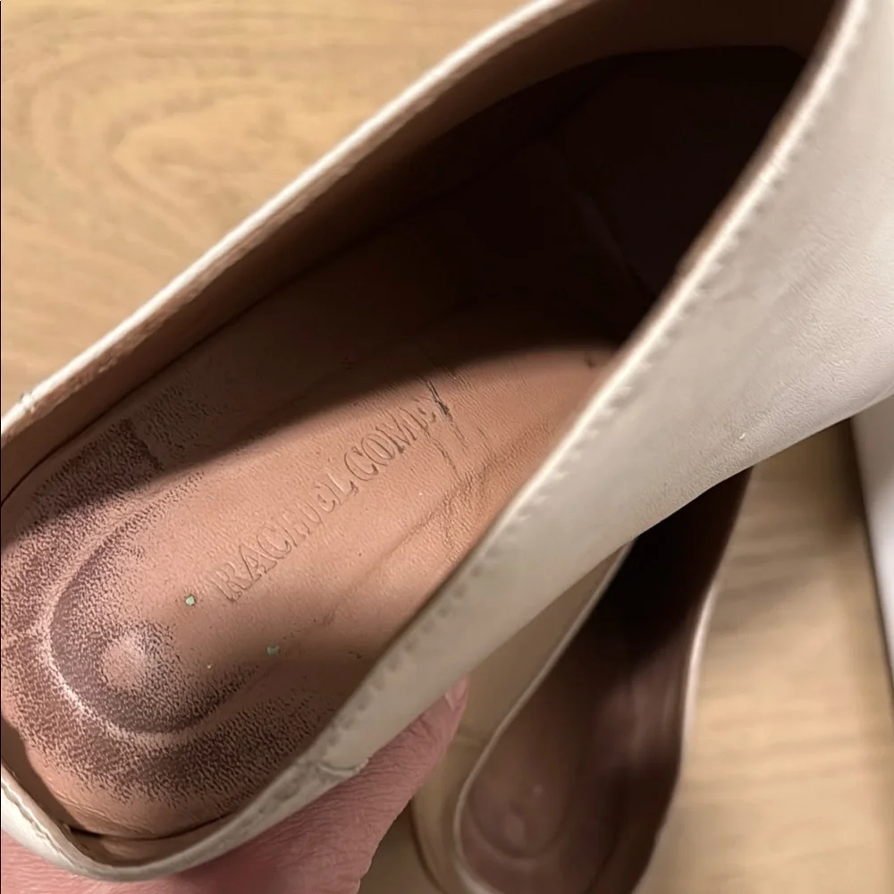 Rachel Comey White Leather Mules with Brown Wooden Heel 7.5 - Picture 3 of 7
